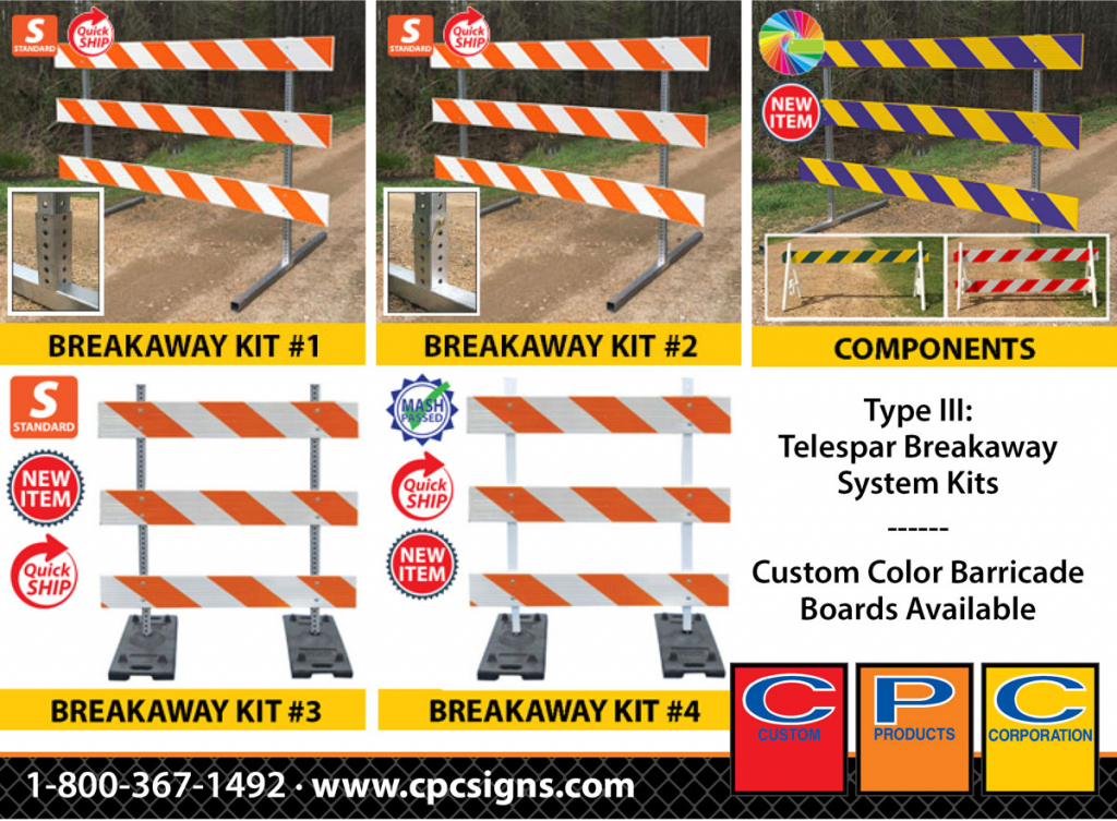 Type III Telspar Breakaway System Kits and Components are MUTCD Compliant